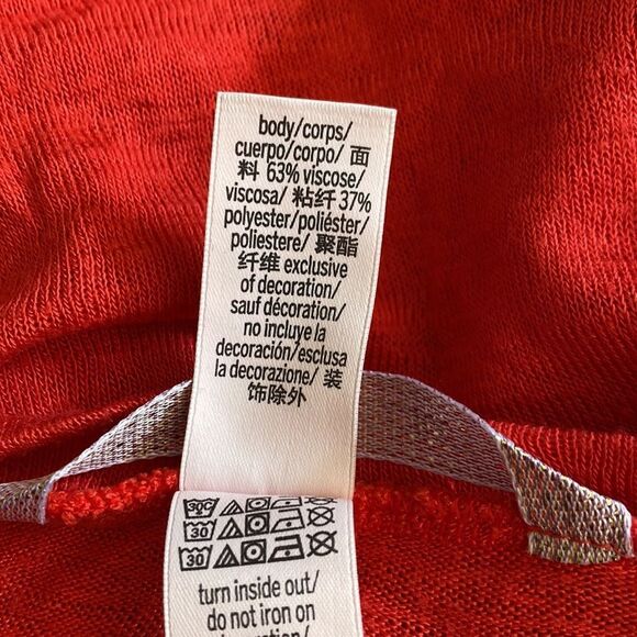 Victoria’s Secret Extra Small long Sleeve Stretch Red Sweater Wide Neck - Picture 5 of 5